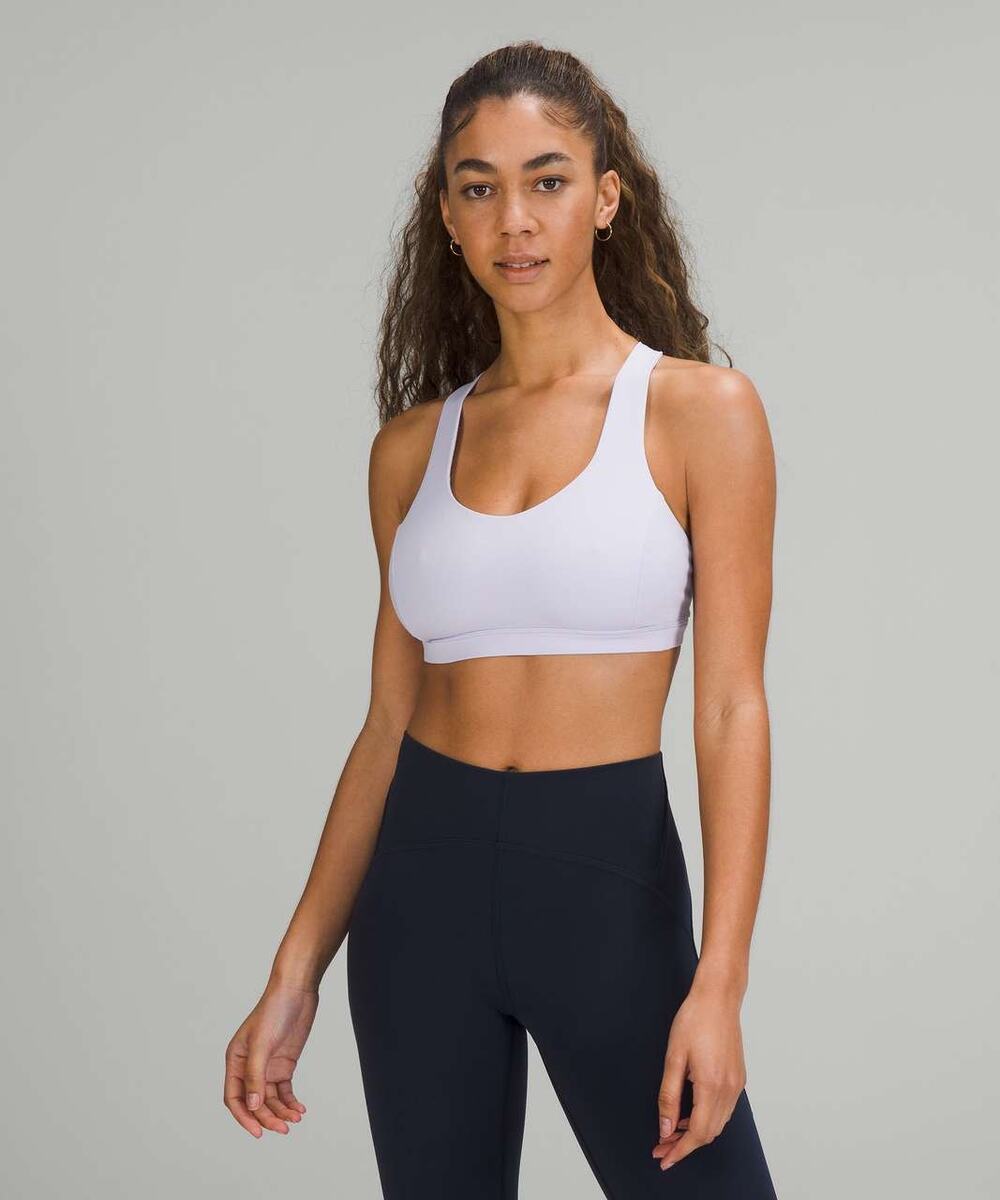 Lululemon Free to Be Serene Bra Women Size 6 Light Grey Luxtreme Athletic Wear